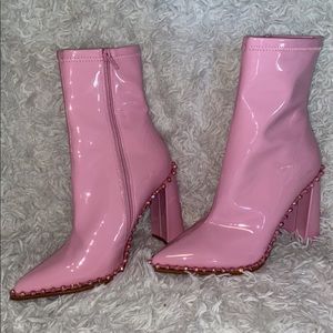 Steve Madden Pink Leather Booties